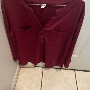 Old Navy Maroon Button-Down Shirt